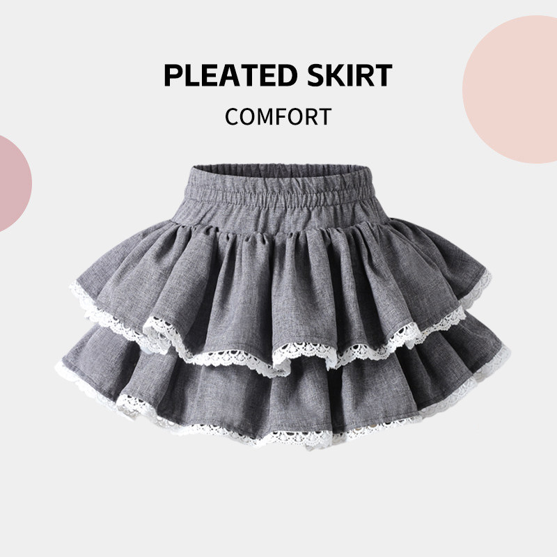 女童蛋糕裙儿童短裙蕾丝公主蓬蓬裙大童半身裙子女孩百搭百褶裙裤,淘宝优惠券,粉丝福利购,淘宝优惠卷