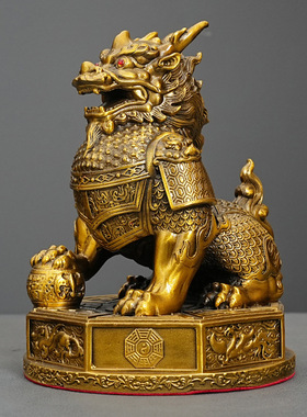 黄铜麒麟摆件招财装饰