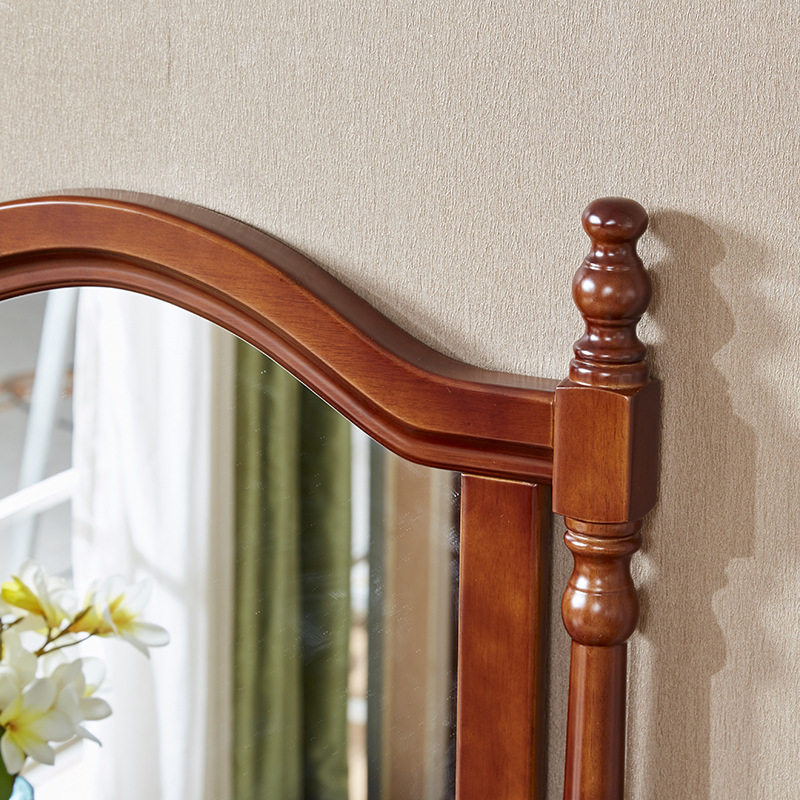 实木梳妆台卧室带镜子美式乡村化妆台凳子组合98公分尺寸欧式白漆,淘宝优惠券,粉丝福利购,淘宝优惠卷