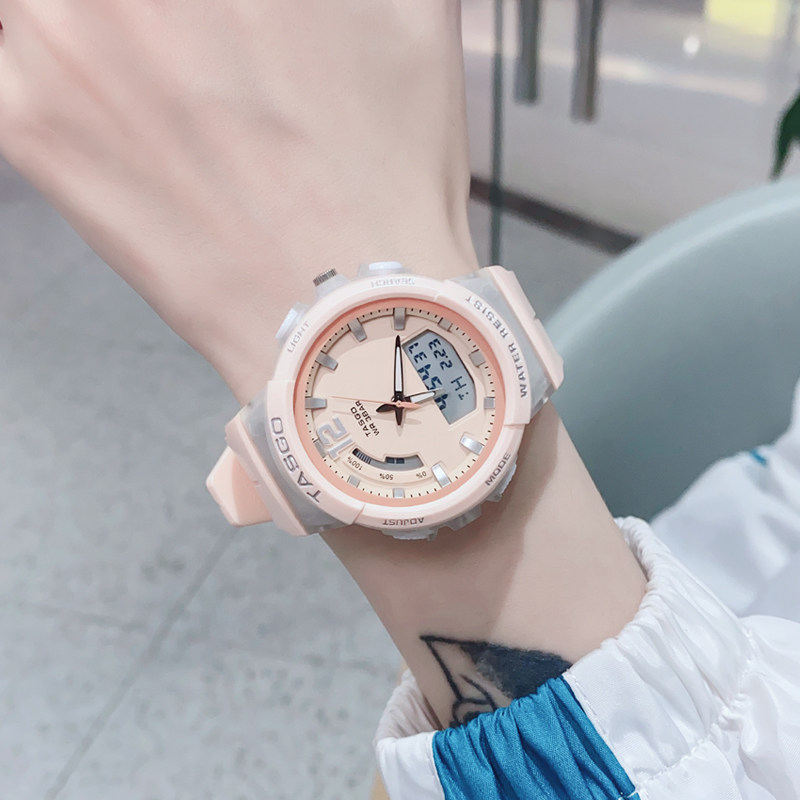 机械小众夏季ins风白色电子手表 范美国产腕表