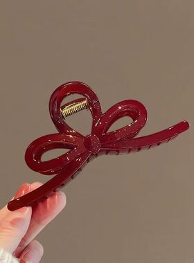 安可拉红色发夹ins简约质感刘海侧边夹显白百搭头饰日韩女无痕夹