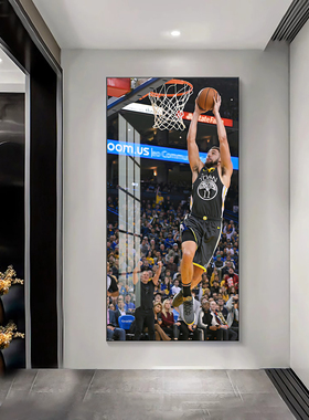 克莱汤普森挂画NBA篮球明星装饰画篮球馆墙面壁画男生客厅玄关画
