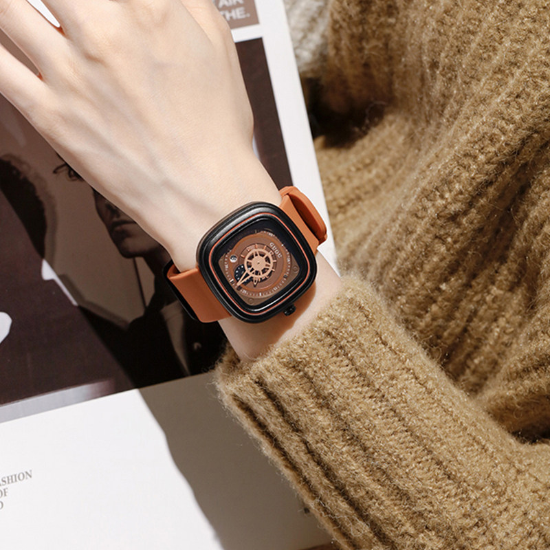 guou女款轻奢小众高级感复古手表 古欧老林国产腕表