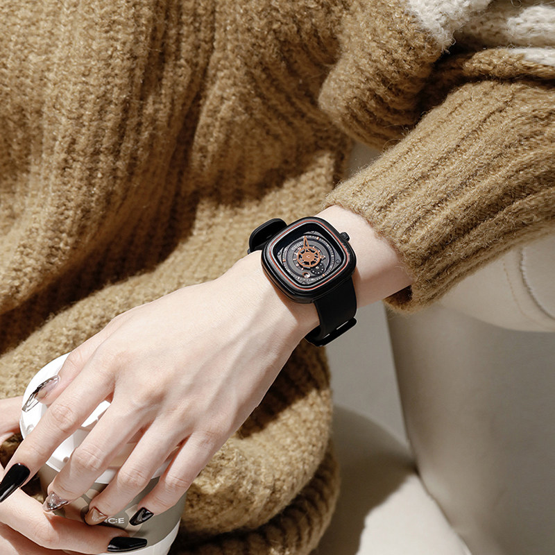 guou女款轻奢小众高级感复古手表 古欧老林国产腕表