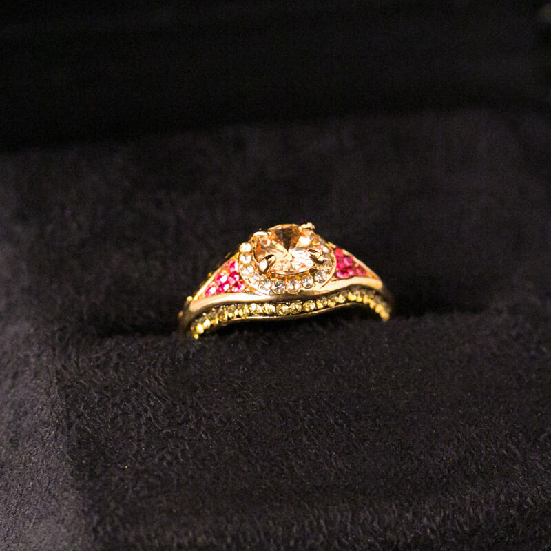 新款典雅复古风女士合金镀水晶戒指 玄翠峰戒指/指环