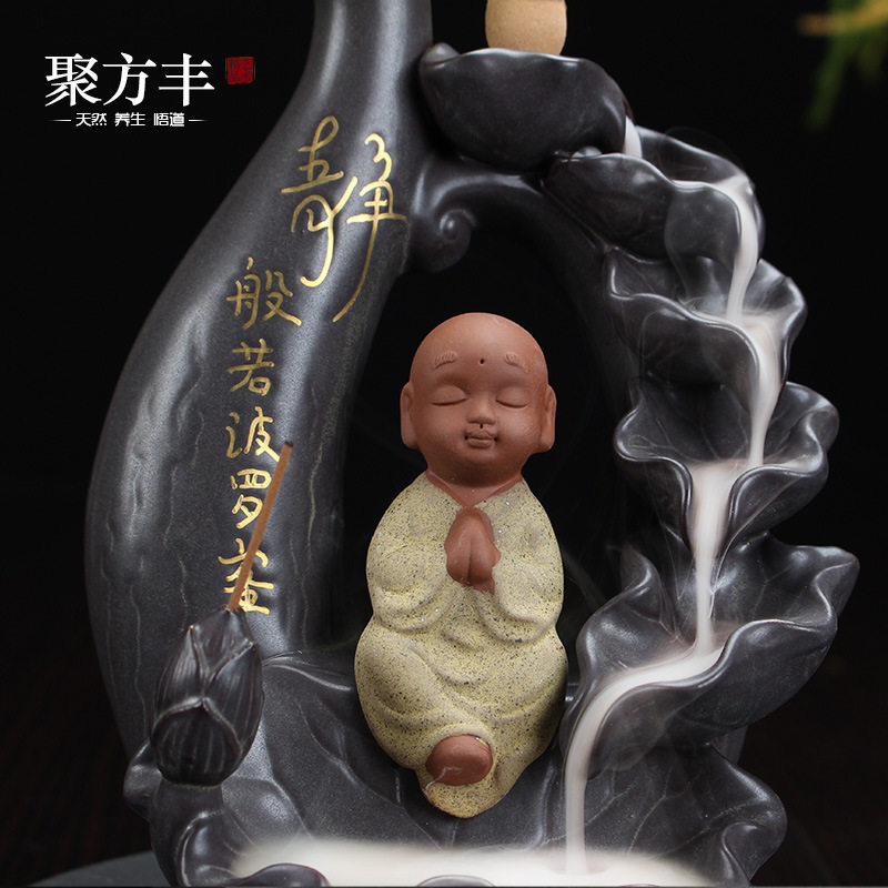 抖音新款陶瓷香薰炉线香插创意家居 玄翠峰摆件