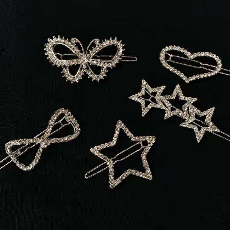 抖音新款bling超闪亮水钻一字夹 玄翠峰发饰