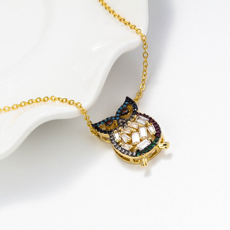 抖音同款猫头鹰锆石女孩1项链 玄翠峰项链