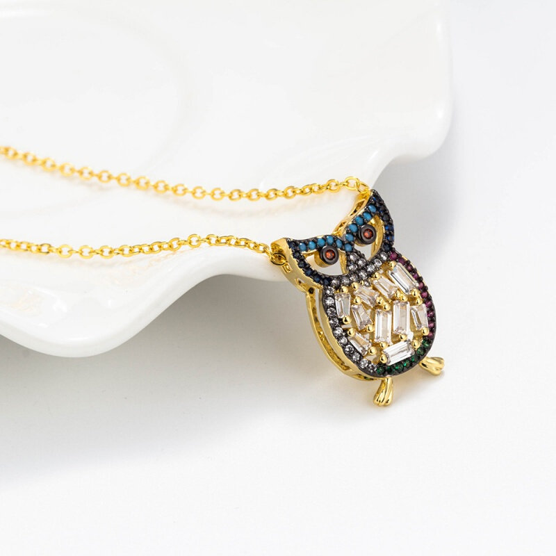 抖音同款猫头鹰锆石女孩1项链 玄翠峰项链