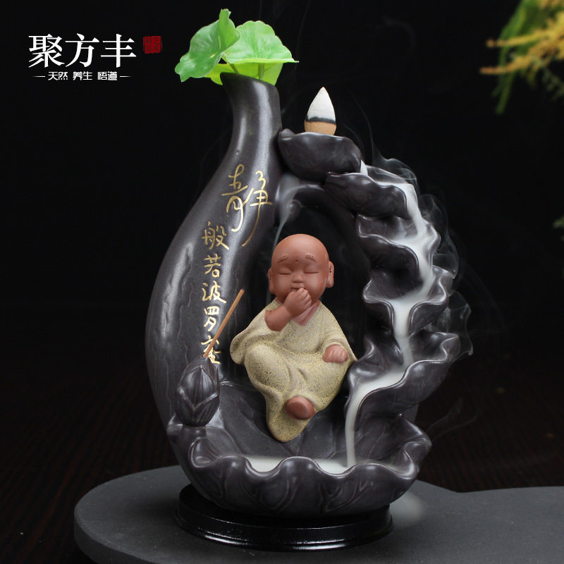 抖音新款陶瓷香薰炉线香插创意家居 玄翠峰摆件