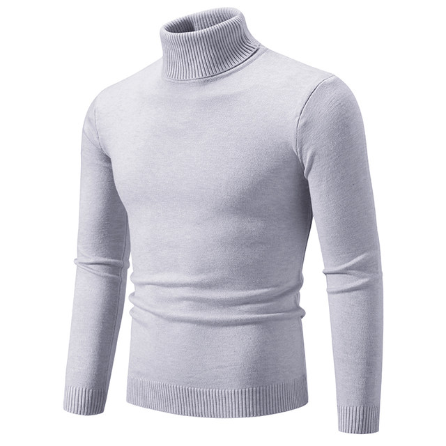 Turtleneck Sweater men's loose black autumn and winter lazy pullover knit sweater Korean style trendy men's inner base shirt