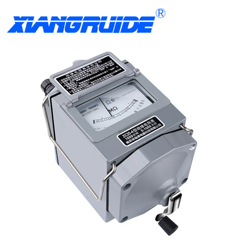 祥瑞德电工摇表500v兆欧表1000伏绝缘电阻测试仪手摇电阻表检测表 - 图0