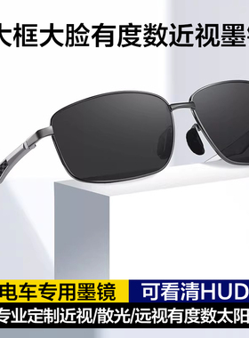 非偏光方形商务大脸男士近视墨镜