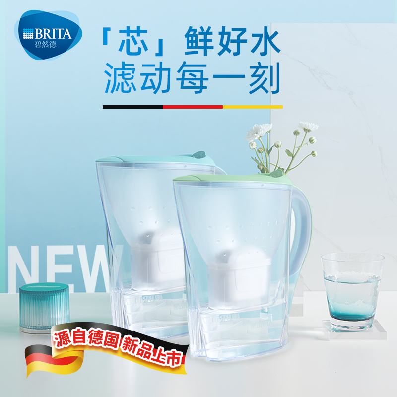 Brita碧然德进口滤水壶2.4L厨房家用去水垢净水器1壶14芯德国原装 - 图2