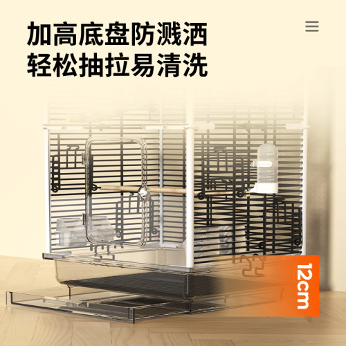鸟笼鹦鹉笼家用大号透明横丝防溅玄凤小太阳专用豪华别墅繁殖笼子 - 图1