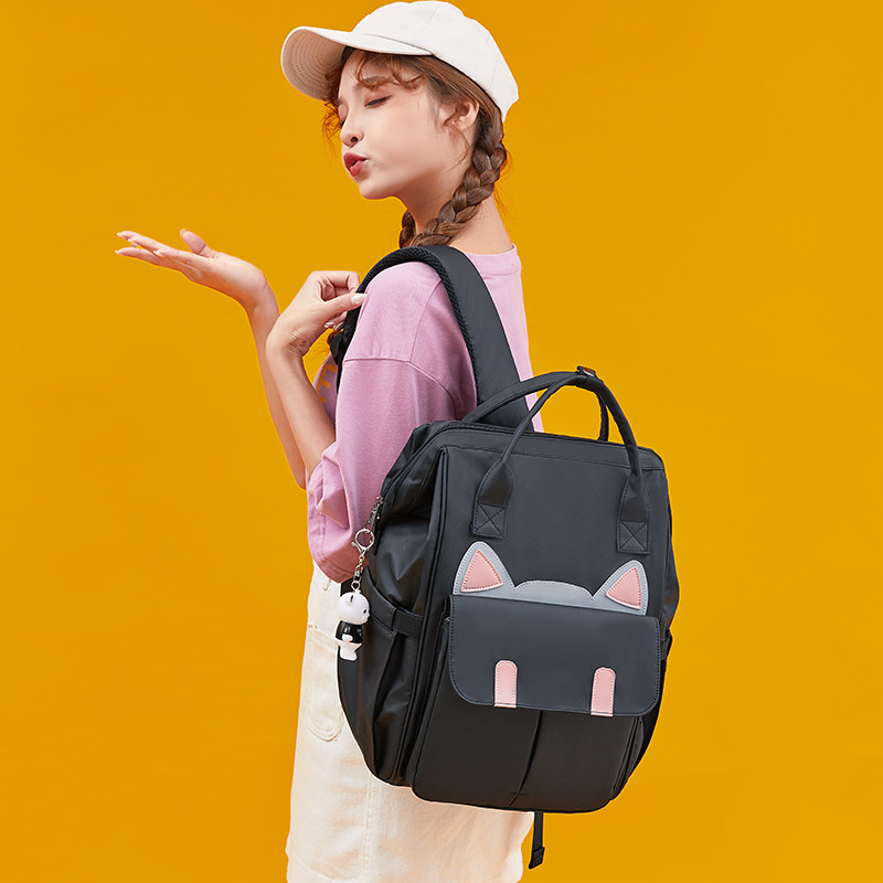 小学生初中学生女韩版高中双肩包 猴师兄双肩背包