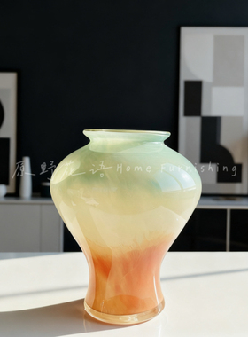中古花瓶玻璃水养插花桌面摆件水培鲜花器皿艺术风精致法式超好看