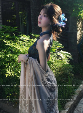 新中式米色蕾丝旗袍披肩女外搭