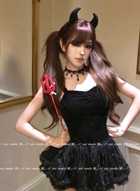 万圣节暗黑哥特风黑色蕾丝项链女