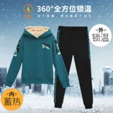 Бархатный демисезонный спортивный костюм, модный комплект, утепленная утепленная толстовка