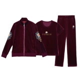 Осенняя куртка для матери, комплект, бархатный спортивный костюм для пожилых людей, в западном стиле, коллекция 2022, для среднего возраста, 3 предмета