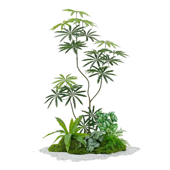 Fake green plants, landscaping combination, indoor large floor-standing ornaments, potted plants, advanced bionic plant simulation trees