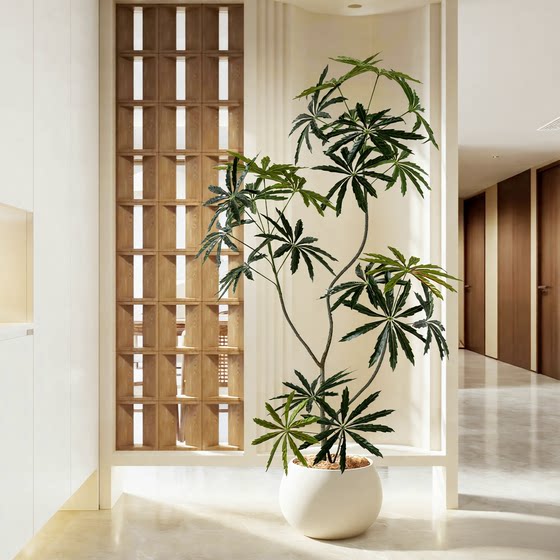 Simulated plant peacock wood indoor large decorative ornaments living room potted high-quality bionic green plants floor-standing artificial trees