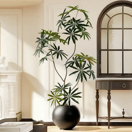 Simulated plant peacock wood indoor large decorative ornaments living room potted high-quality bionic green plants floor-standing artificial trees