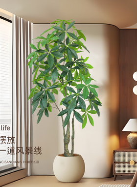 仿真绿植发财树室内沙发旁装饰