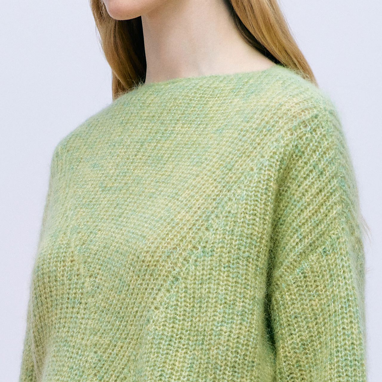 MOISSAC摩萨克马海毛慵懒休闲oversize套头毛衫毛衣针织衫女 - 图2