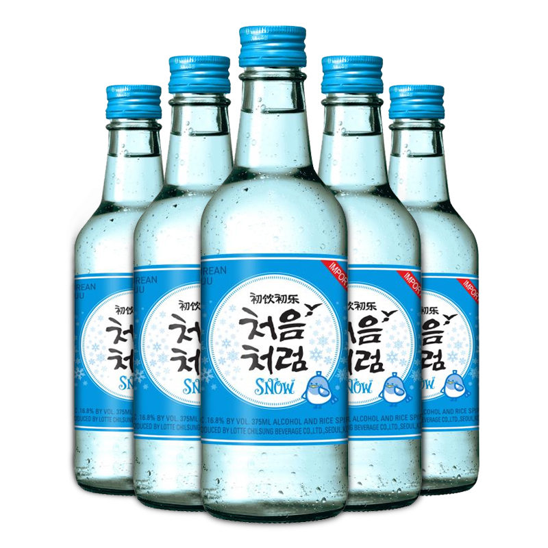 韩国原装进口初饮初乐经典雪花烧酒韩国酒375ml/瓶  眼泪女王烧酒