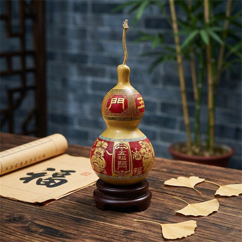 天然特大葫芦摆件家居客厅雕刻大葫芦摆件挂件装饰品带龙头真葫芦 - 图1