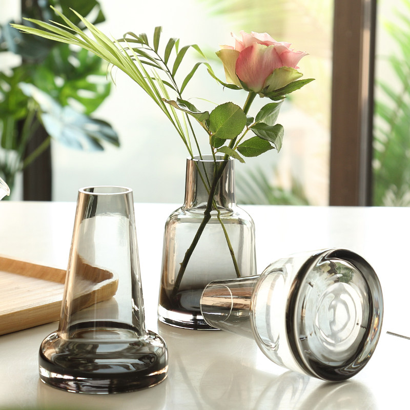 北欧简约玻璃花瓶水养植物鲜花瓶插花瓶办公室桌面装饰小花瓶摆件,淘宝优惠券,粉丝福利购,淘宝优惠卷