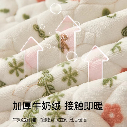 洁丽雅A类牛奶绒床垫软垫家用珊瑚绒羊羔绒垫被褥子加绒床褥垫褥 - 图2