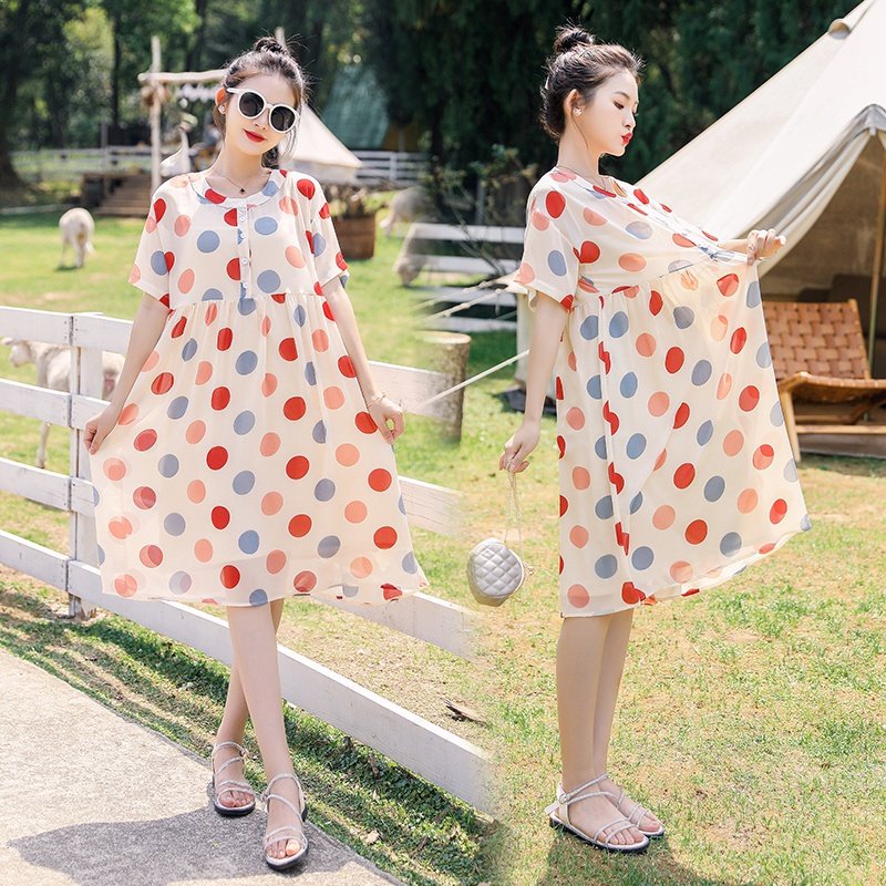 网红孕妇装洋气潮妈抖音夏装连衣裙 伊丹碧连衣裙