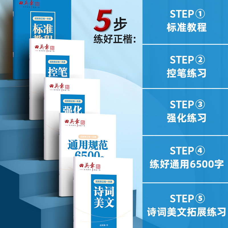 新版田英章楷书字帖高中生正楷一本通成人控笔训练字帖成年速成硬笔书法练字本笔画笔顺练字帖大学生女生漂亮字体钢笔字帖练字专用