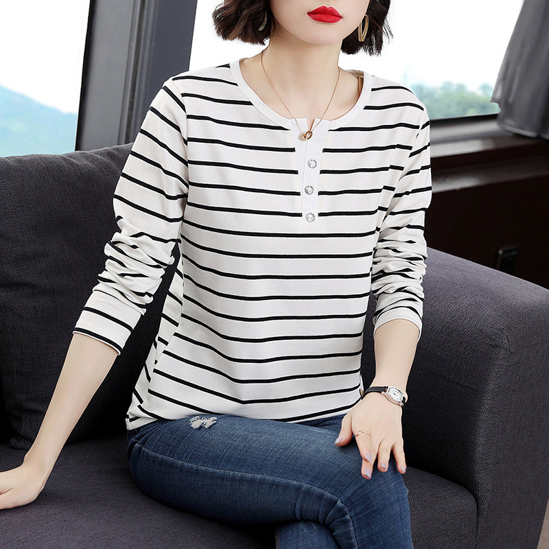 长袖小衫女纯棉妈妈春装新款秋t恤 莎纤丽T恤