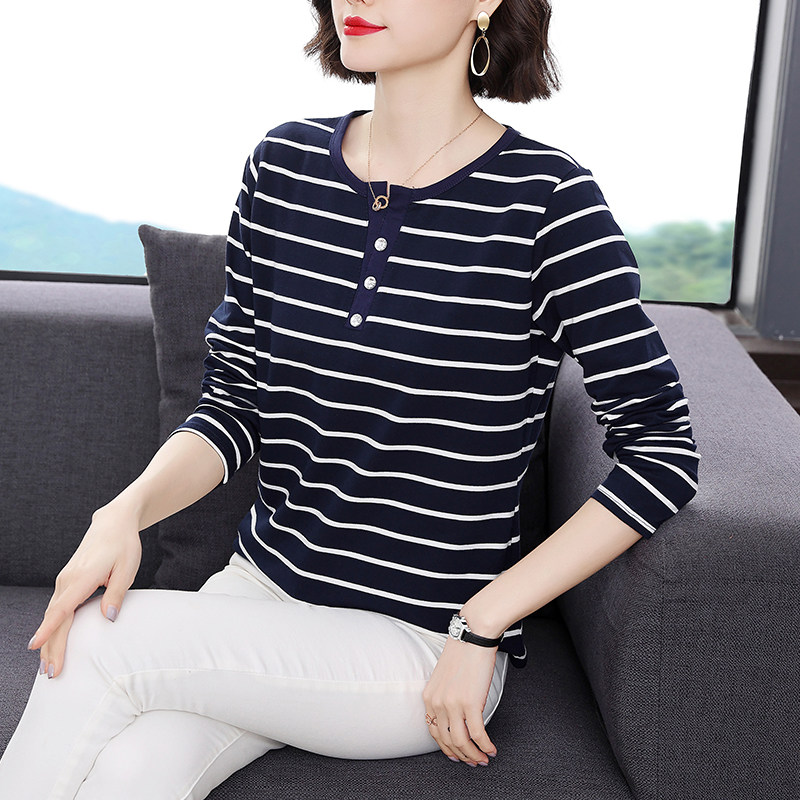 长袖小衫女纯棉妈妈春装新款秋t恤 莎纤丽T恤