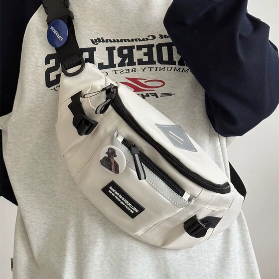 Crossbody bag for men, Japanese workwear style sports waist bag, new casual and versatile cycling shoulder chest bag, trendy backpack