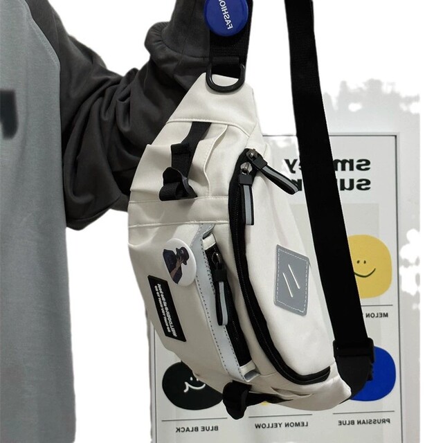 Crossbody bag for men, Japanese workwear style sports waist bag, new casual and versatile cycling shoulder chest bag, trendy backpack