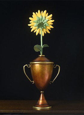 黄铜一举夺魁向日葵摆件花