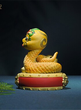 箐铜记《灵蛇献宝》生肖蛇铜摆件家居装饰品客厅玄关办公室送礼品