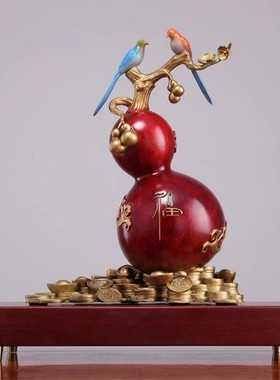 黄铜八卦葫芦摆件四神兽空心开盖客厅玄关办公室装饰品乔迁开业礼