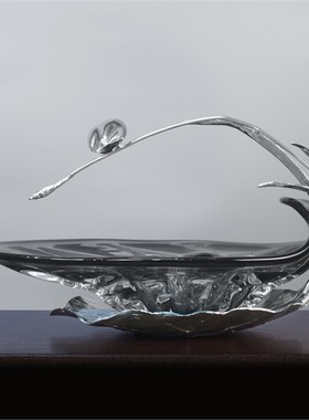 黄铜玻璃水果盘轻奢高档家