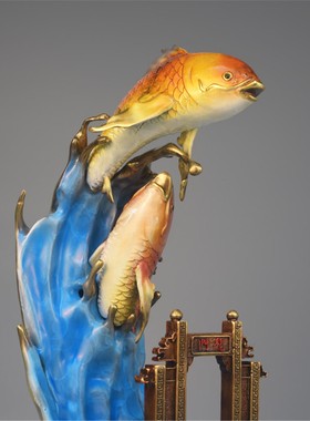 全铜年有余鱼摆件锦鲤跃龙