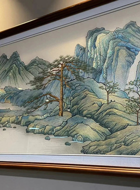 刺绣装饰画客厅新中式刺绣苏绣