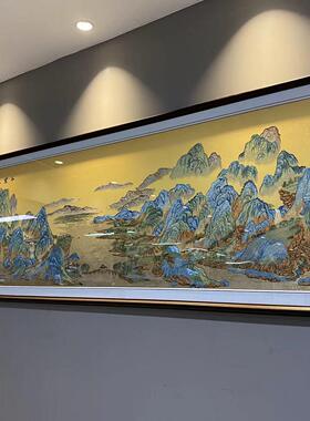 千里江山图高档沙发背景挂画中式