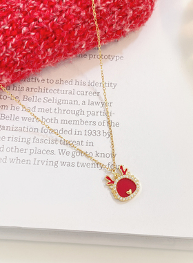 新款龙年项链红色喜庆女
