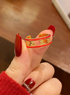 新年马年小马本命年开口戒指女