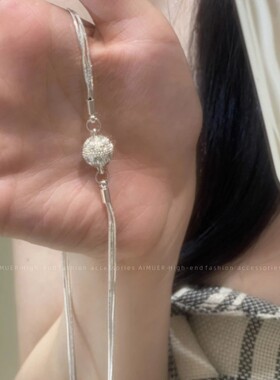 2025年新款圆圈银色项链气质